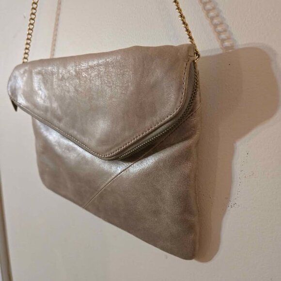 HOBO Daria Leather Shoulder Bag/Clutch in Bronze - Picture 3 of 10